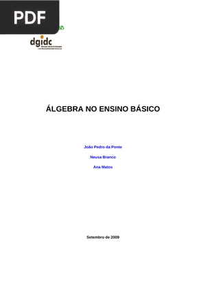 Álgebra no ensino básico