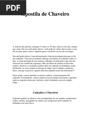 Apostila de Chaveiro
