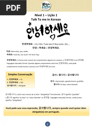 Apostila de Conversação em Coreano