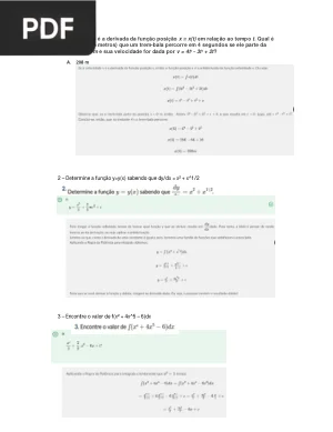Cálculo Integral - Exercícios e Avaliações