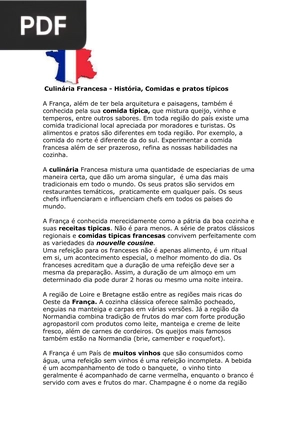 Culinária Francesa - História, Comidas e pratos típicos