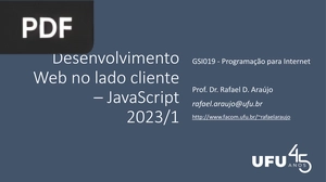 Desenvolvimento Web no lado cliente - JavaScript