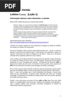 Deutsch – Alemão Lição 1-10
