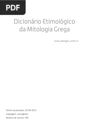 Dicionário Etimológico da Mitologia Grega