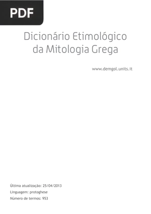 Dicionário Etimológico da Mitologia Grega