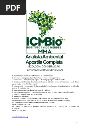 Ecologia, Conservação e Manejo da Biodiversidade