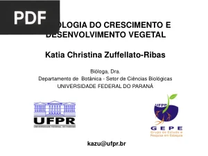 Fisiologia do Crescimento e Desenvolvimento Vegetal