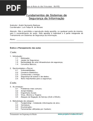 Fundamentos de Sistemas de Segurança da Informação