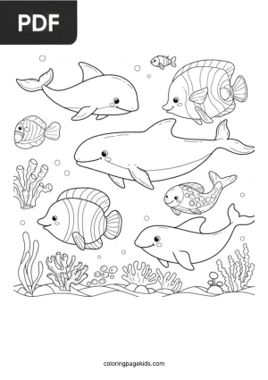 Golfinhos e Peixes do Mar