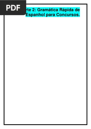 Gramática Rápida de Espanhol para Concursos