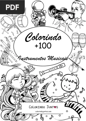 Livro de Instrumentos Musicais para Colorir