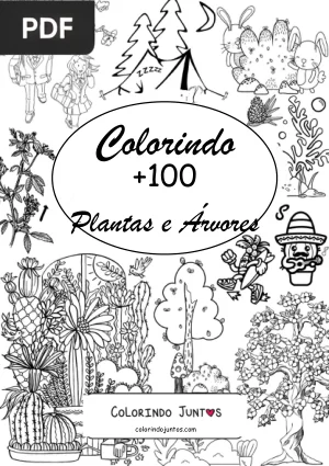 Livro de Plantas e Árvores para Colorir