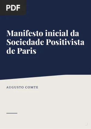 Manifesto inicial da Sociedade Positivista de Paris