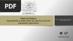 Material Didático Aprendendo a editar folha de cálculo no Excel estudando agricultura