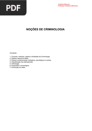 Noções de Criminologia