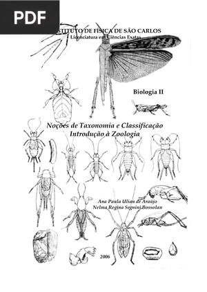 Noções de Taxonomia e Classificação Introdução à Zoologia