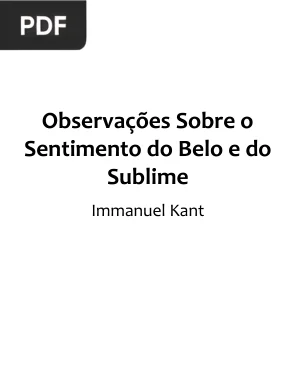Observações Sobre o Sentimento do Belo e do Sublime