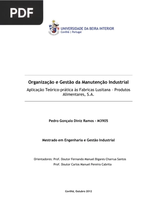 Organização e Gestão da Manutenção Industrial