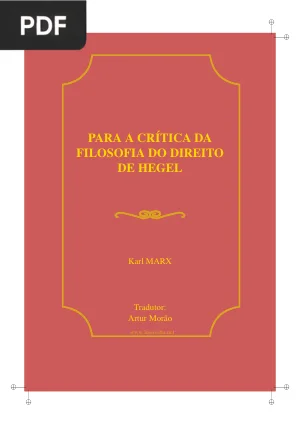 Para a Crítica da Filosofia do Direito de Hegel (Introdução)