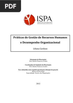 Práticas de Gestão de Recursos Humanos e Desempenho Organizacional (Dissertação)