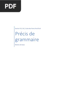 Précis de grammaire - Notions de base