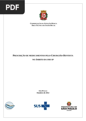Prescrição de medicamentos pelo cirurgião-dentista no âmbito da Sms Sp