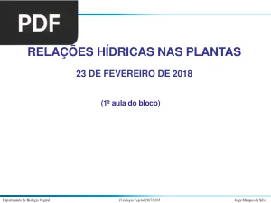 Relações Hídricas nas Plantas