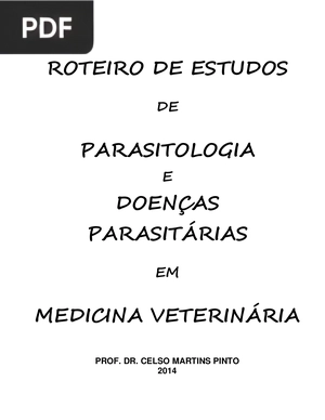 Roteiro de estudos de parasitologia e doenças parasitárias em medicina veterinária