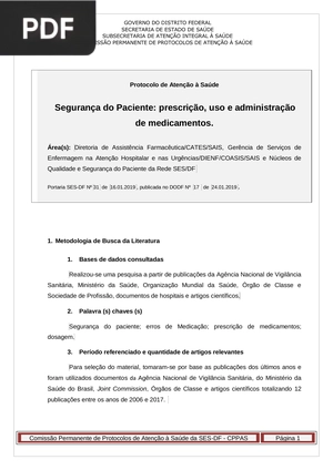 Segurança do Paciente: prescrição, uso e administração de medicamentos