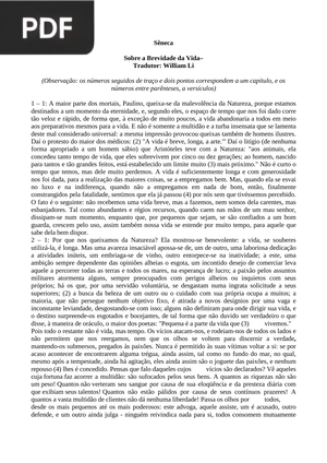 Sobre a Brevidade da Vida