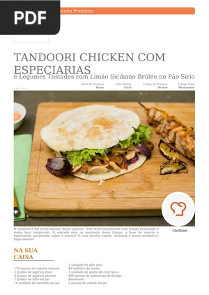 Tandoori Chicken com especiarias