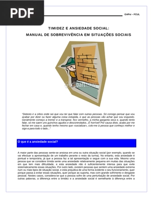 Timidez e ansiedade social. manual de sobreviência em situações sociais