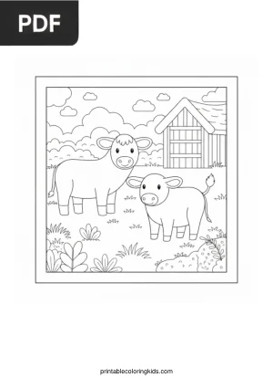 Vaca e Bezerro na Fazenda