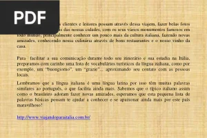 Vocabulário para uma Viagem na Itália